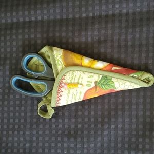 Fruit, scissors, holder, kitchen, pencil, gift, handmade, green, apple, pears